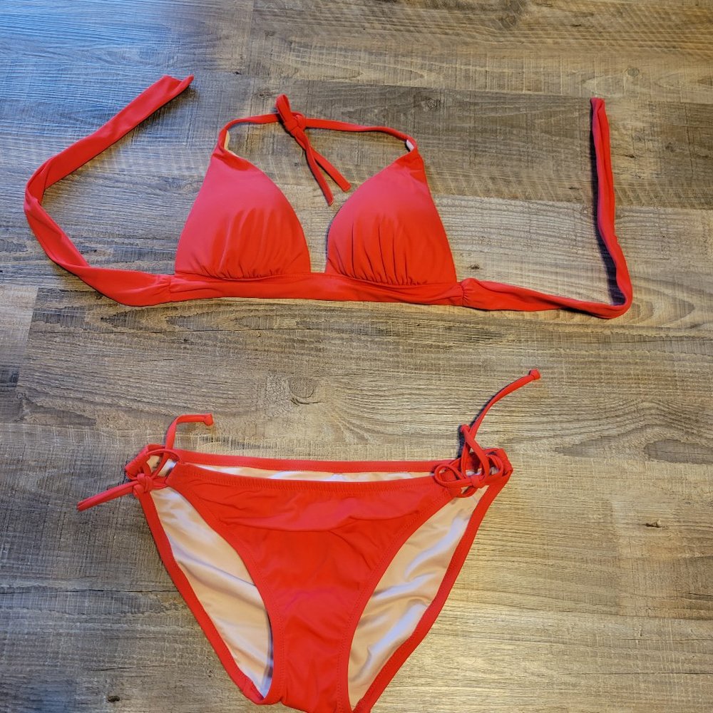 Victoria's Secret red bikini- halter top M, string bottom L